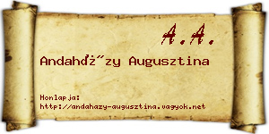 Andaházy Augusztina névjegykártya